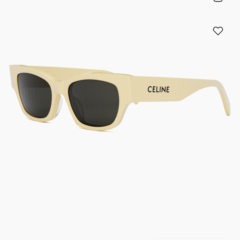 CELINE Cream butter yellow Square Sunglasses